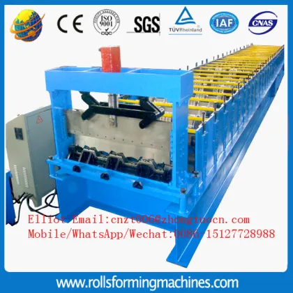 Metal floor decking machine