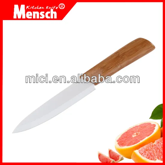 Eco- friendly 5 inch Zirconia ceramic utility knife with bamboo handle