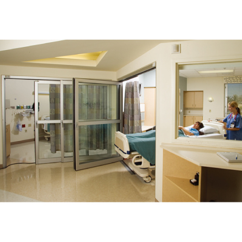 Puertas correderas automáticas extraplana para acceso hospitalario