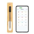 digital bbq thermometer wireless blue tooth meat thermometers 6 probes with wooden base charger