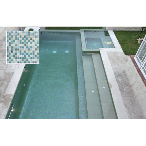 Color mezclado de vidrio fundido mosaico Azulejos de piscina