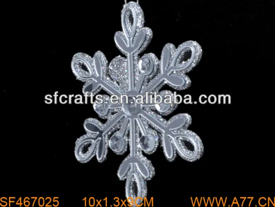 Lastest Christmas Glass Snowflake Hanging Decoration Manufacturer