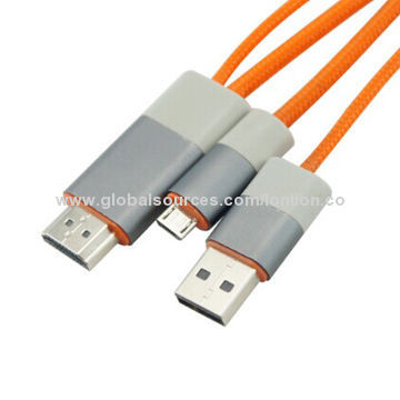 MHL Cable, Micro USB 11-pin to HDMI Female Adapter with Stand Function