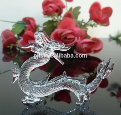 feng shui dragon glass dragon, crystal dragon with base