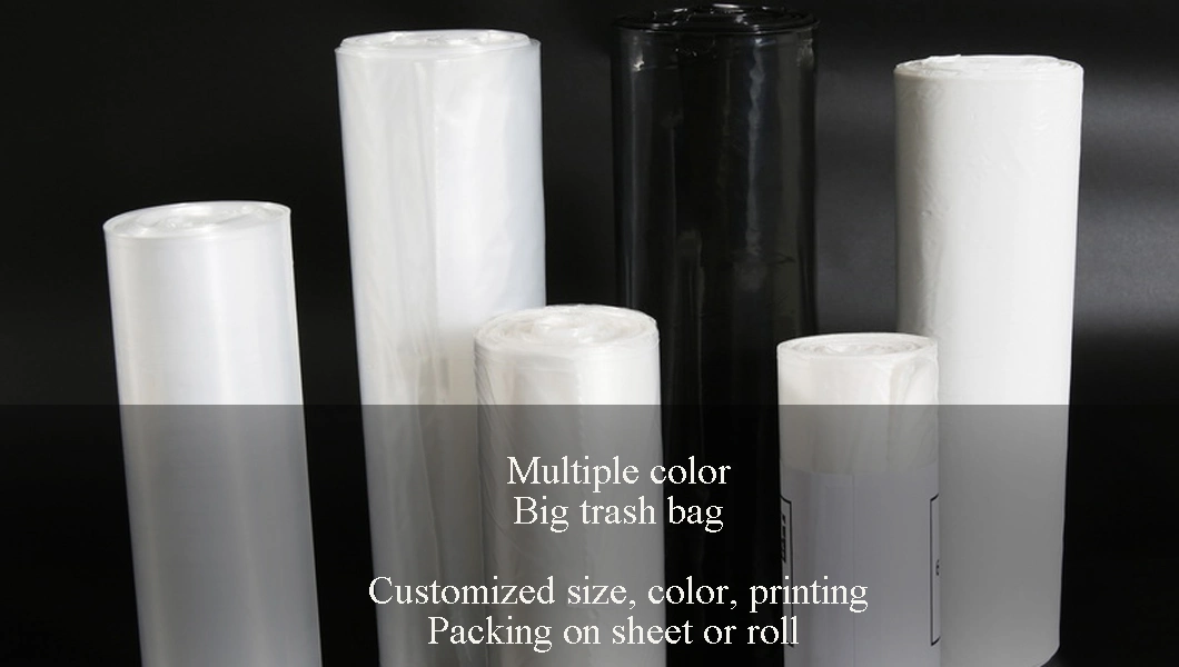 Black White Bin Carrier Refuse Can Liners Trash Waste Rubbish Garbage Plastic Bag