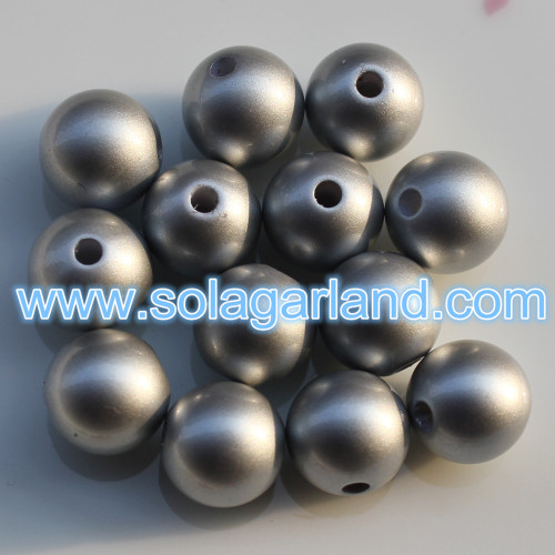 Perle di perline opache rotonde in acrilico da 12 mm perline di gomma grossa