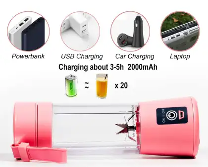 Portable USB-Powered Smart Mini Juicer: 380ML Fresh Fruit Blender in Cup & Bottle Design