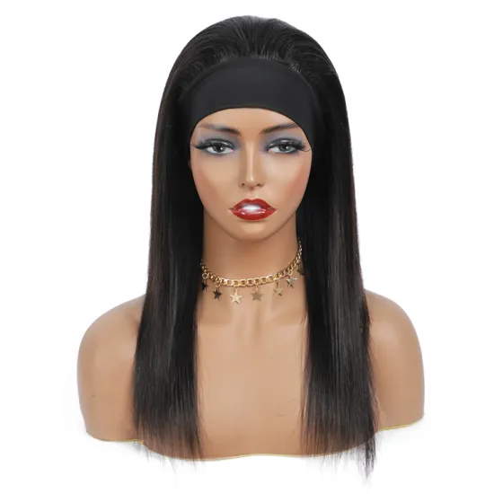XCCOCO Wholesale 1b# Straight Remy Human Hair Headband Wig, Headband Wig Human Hair For Black Women