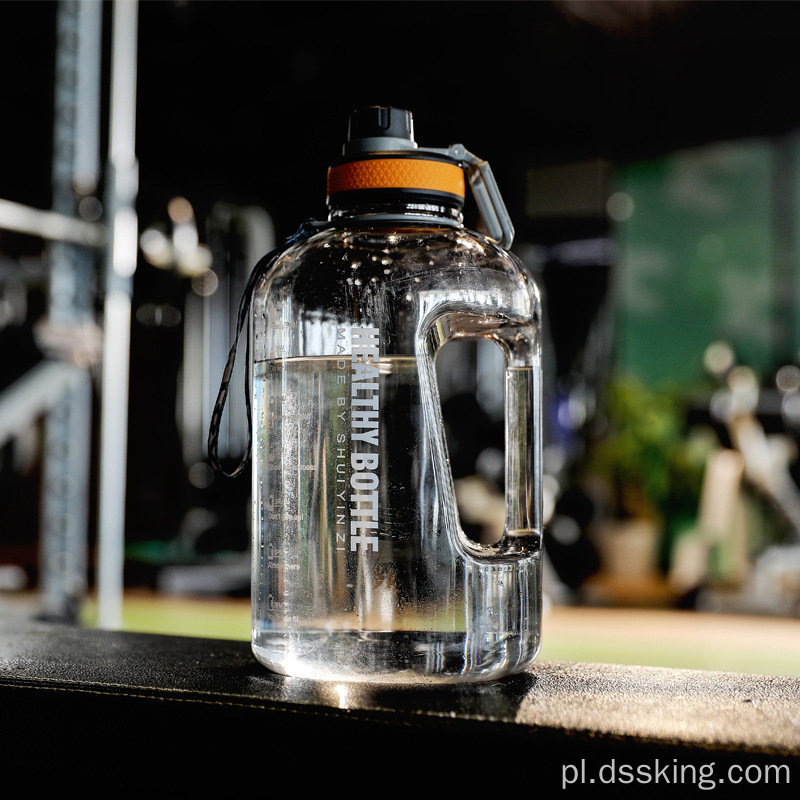 Fashion Fitness Sports Water Bottient Gradient duża pojemność Kettle słomka przenośna rączka plastikowa kubek kosmiczny