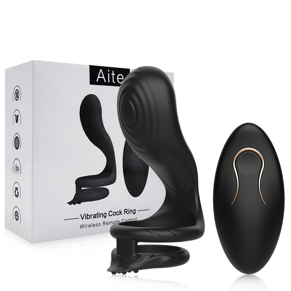 Couples Vibrating Cock Ring With Integrated Anal Plug Stimulation