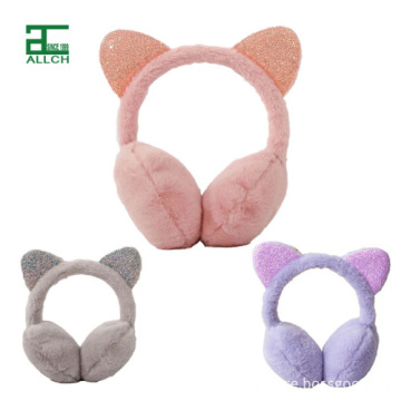 Winter Unicorn Sequin Earmuffs: Cute and Warm Plush Ear Muffs - ALLCH