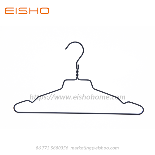 Black Aluminum Clothes Hanger With Notched End AL016