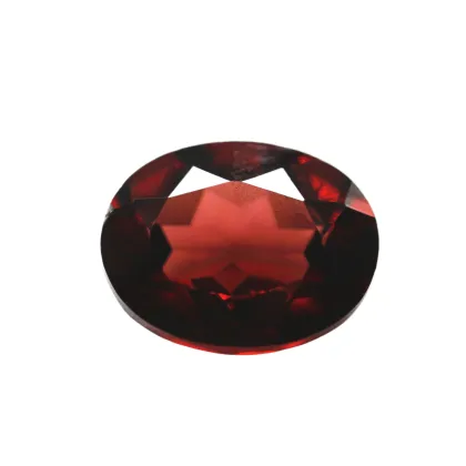 High-Quality Lab Grown Red Yttrium Aluminium Garnet Oval Gemstone Ring for Women