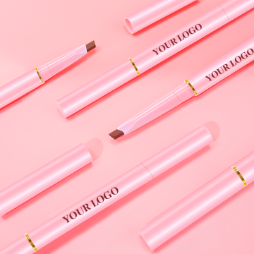 Private Label Waterproof Sweatproof Dark Brown Pink Eyebrow Pencil