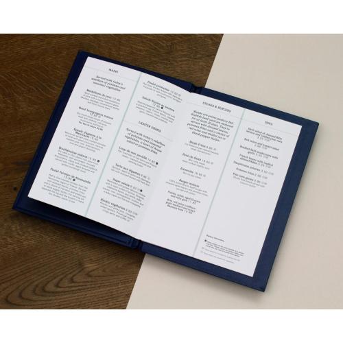 Food a4 paper custom menu covers for restaurant