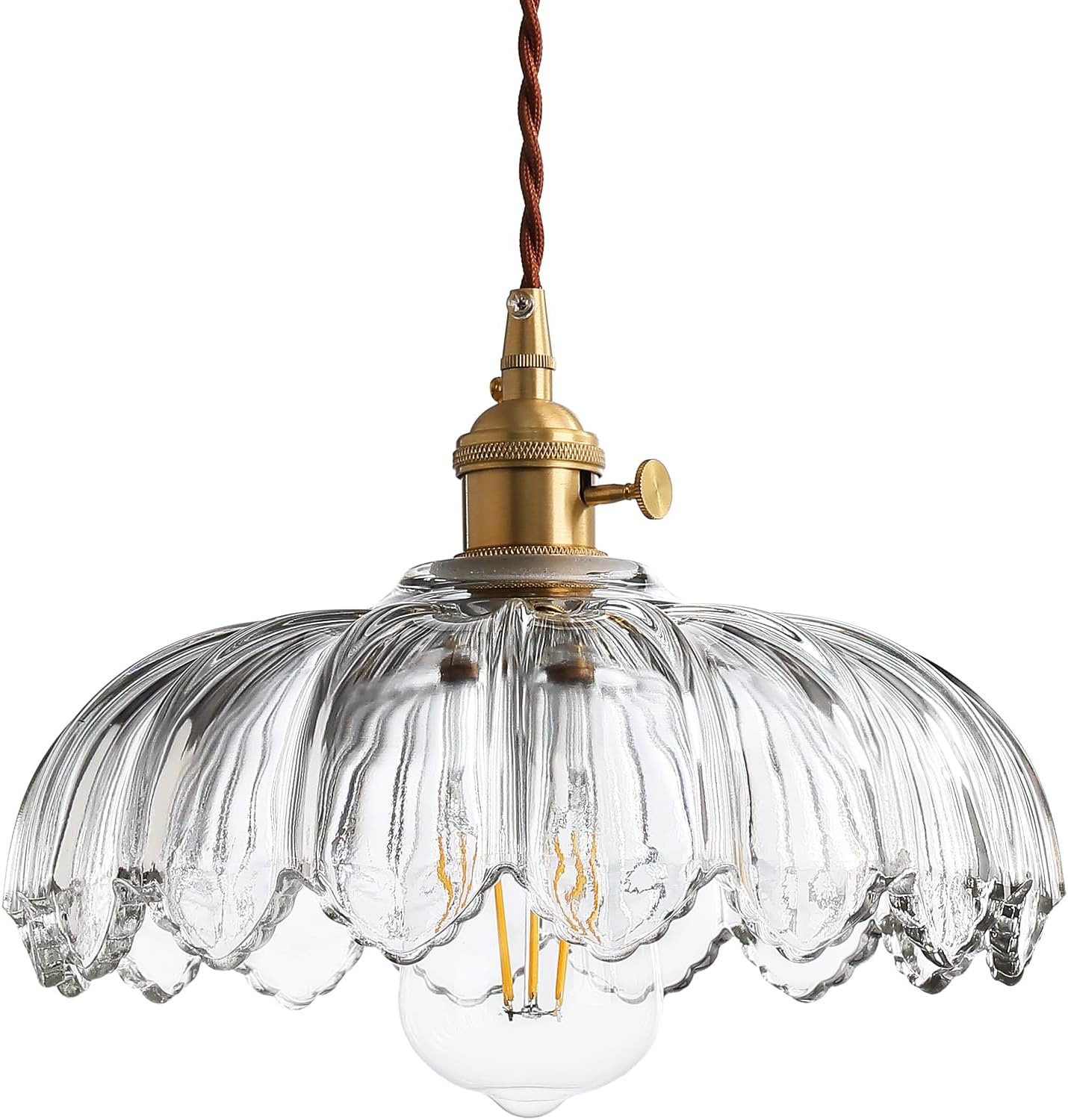 Clear and transparent glass dining table pendant light