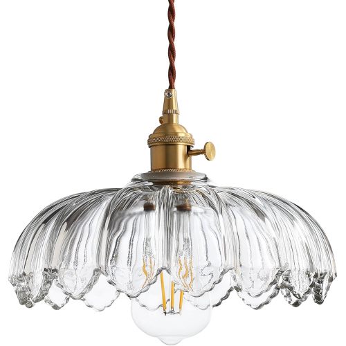 Clear and transparent glass dining table pendant light
