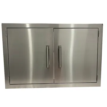 Stainless Steel Single Wall Barbecue Storage Double Channel Door Outdoor Kitchen Drawer