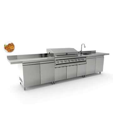 Outdoor Stainless Steel Bbq Grill Machine Large Outdoor Kitchen Cabinets Grill Kitchen Island With Wheels