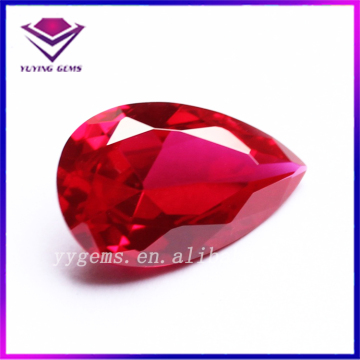 Corundum Rough Manufacturer Lab Created Pear Shape Red Corundum Gemstones