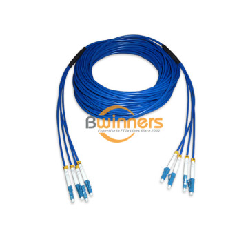 4F LC-LC SM Armored PVC (OFNR) Patchcords de fibra externa