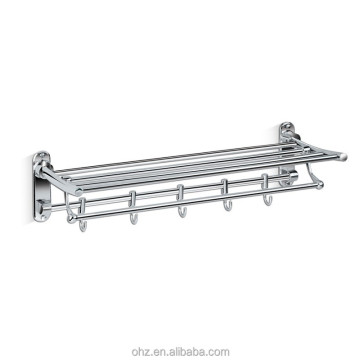 Bathroom Stainless Steel Wall Folding Towel Rack with Movable Hook YMT-825-60