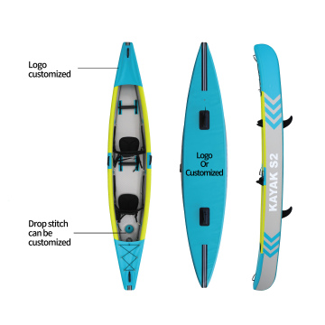 Factory Supply Custom Dropstitch Kayak 2-Person Fishing Inflatable Boat