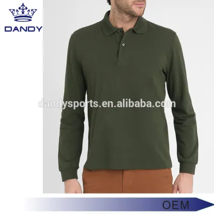 Customized color long sleeve polo shirt
