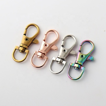 High Quality Metal Lobster Clasps Split Key Ring - Rainbow Swivel Clasp 16mm Lobster Keychain
