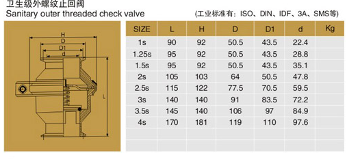 Maled Threaded Check Valve