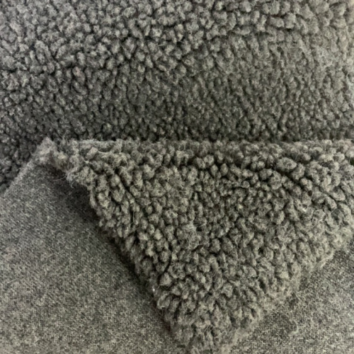 100% polyester sherpa fleece i melange färgtyg