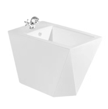 Bidet di lusso a un pezzo montato sul pavimento in ceramica bianca per il bagno