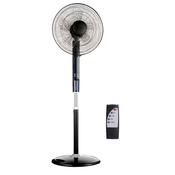 Black Personal Fan with Powerful Motor and Remote Control Standing Fan