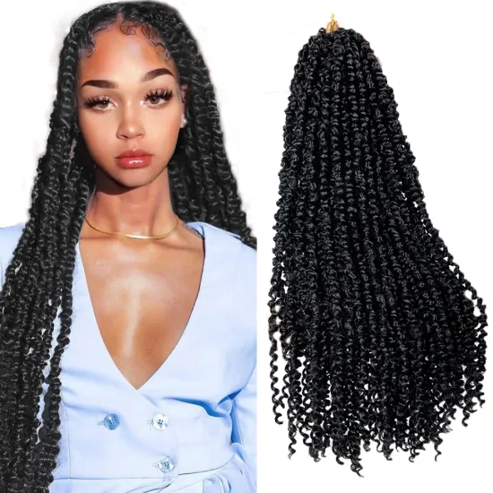 24 Inch Pre-Twisted Spring Bomb Twist For Black Women Bulk Passion Twist Crochet Hair Synthetic Braiding Hair Extensions