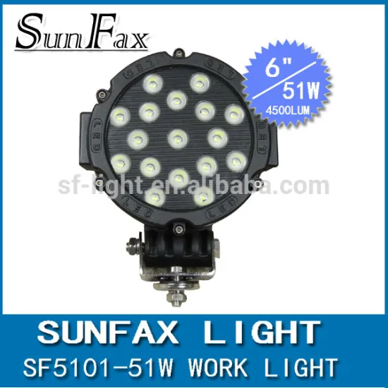 7 inch 12V 24V 51W led working lamp 4x4 accessories , good quality 12w led driving light , led off road light bar