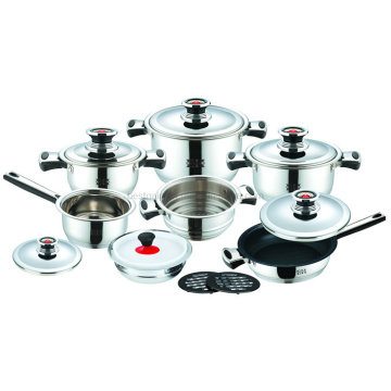 Stainless Steel Cookware Set with Non-Stick Frypan