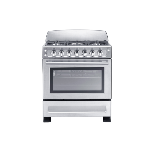 5-burner gas stove with oven in outdoor kitchen