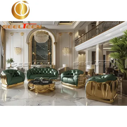Modern Luxury Family Living Room Furniture: Chesterfield Villa Love Seat Sofa