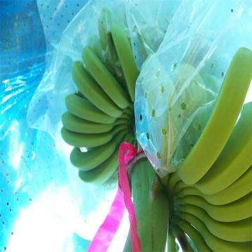 Borsa in plastica blu per proteggere la banana