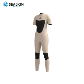 Zeegezein korte mouw achter zip dames springsuit wetsuit