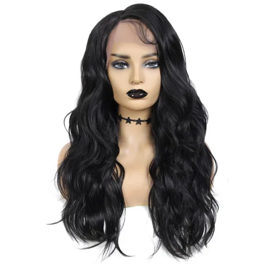 X-TRESS Synthetic Lace Wigs Cosplay Neon Wig natural black Mixed Colored Natural Wave Wig For Women