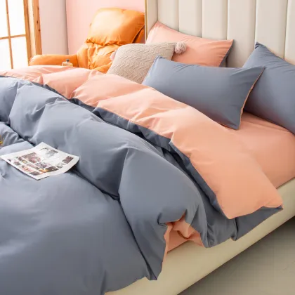 Cotton Feel 120gsm King Queen Sheet Set - 4 Piece Duvet Bedding
