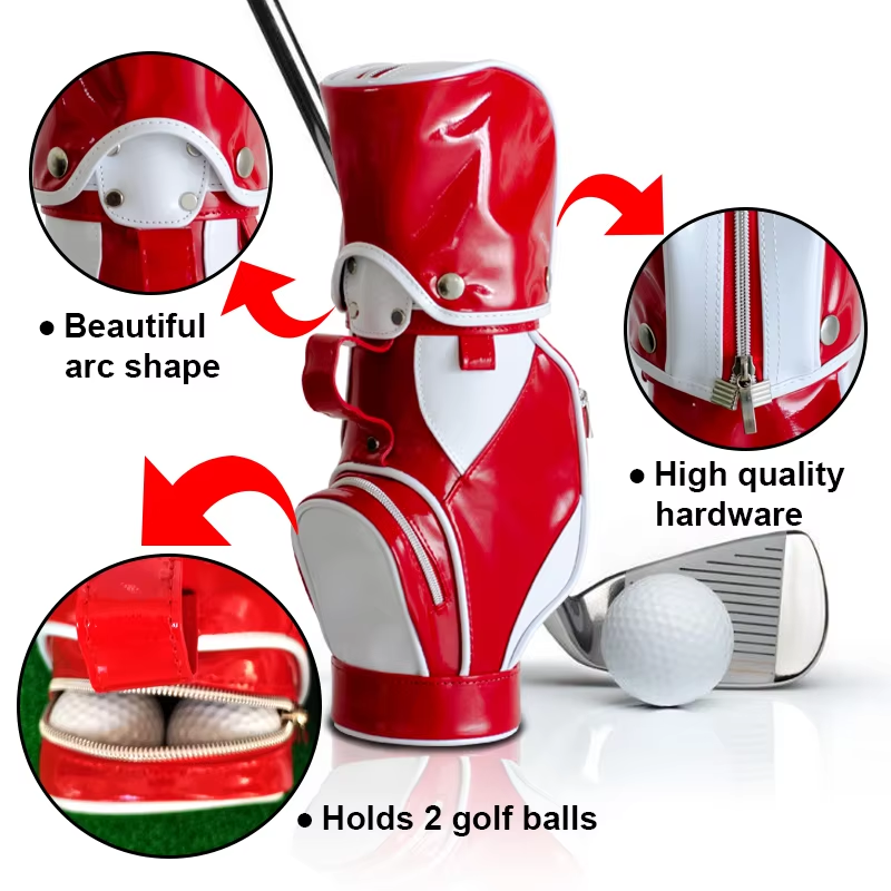 Custom Logo Premium Faux Leather Golf Wine Ba