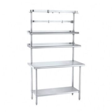 WT-60180F 1.8M Stainless Steel Prep Table with Top Shelf