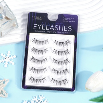 High-Quality 3D Faux Mink Eyelashes - MAANGE Private Label Clear Band Invisible Strip Lashes