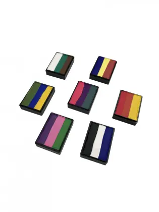 Water based world flag face painting