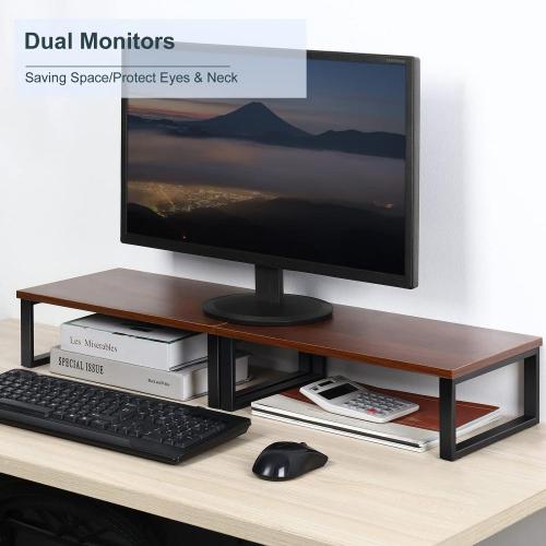 Holz Computer Monitor Laptop Stand Set