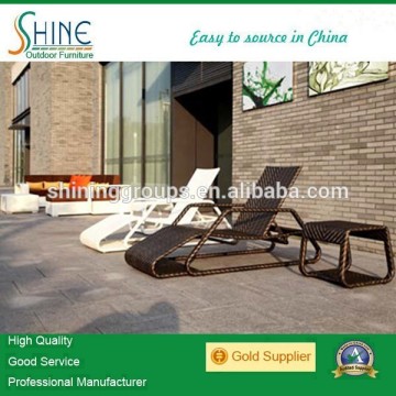 Rattan chaise lounge set for garden