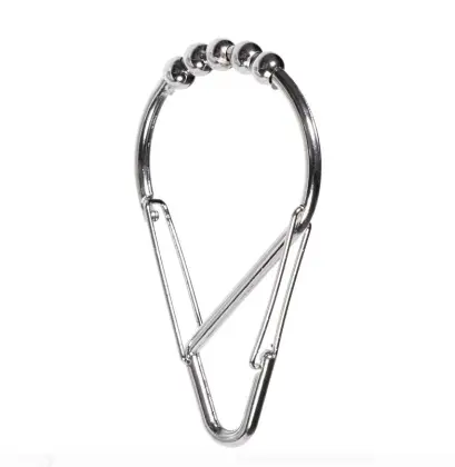 Easy Install Double Spring Hook Shower Curtain Hooks with Roller Ball - OEM ODM Available