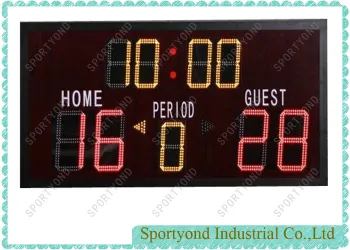 Futsal scoreboard with wireless futsal electronic score boards display